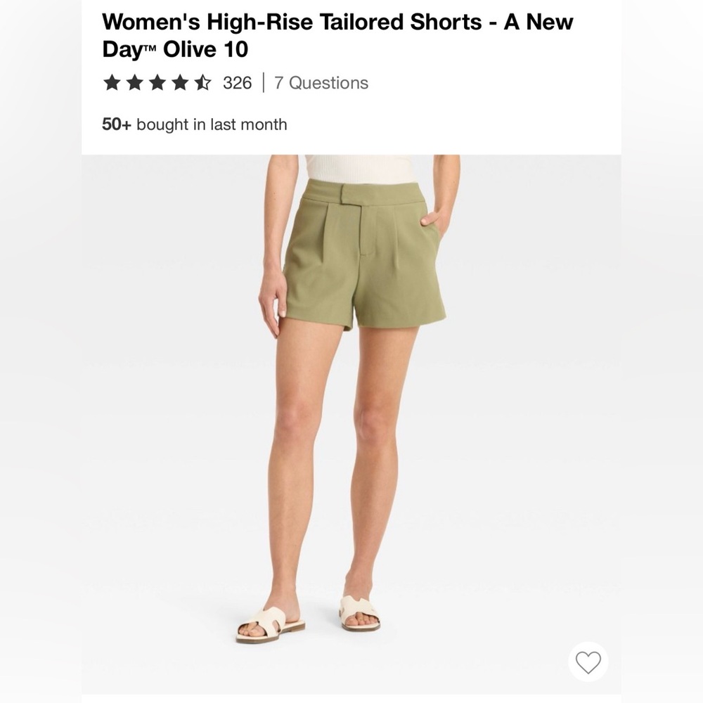 A New Day High Waist Olive Shorts NWOT‎